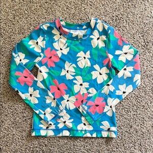 Floral Long Sleeve Top in Blue and Pink
